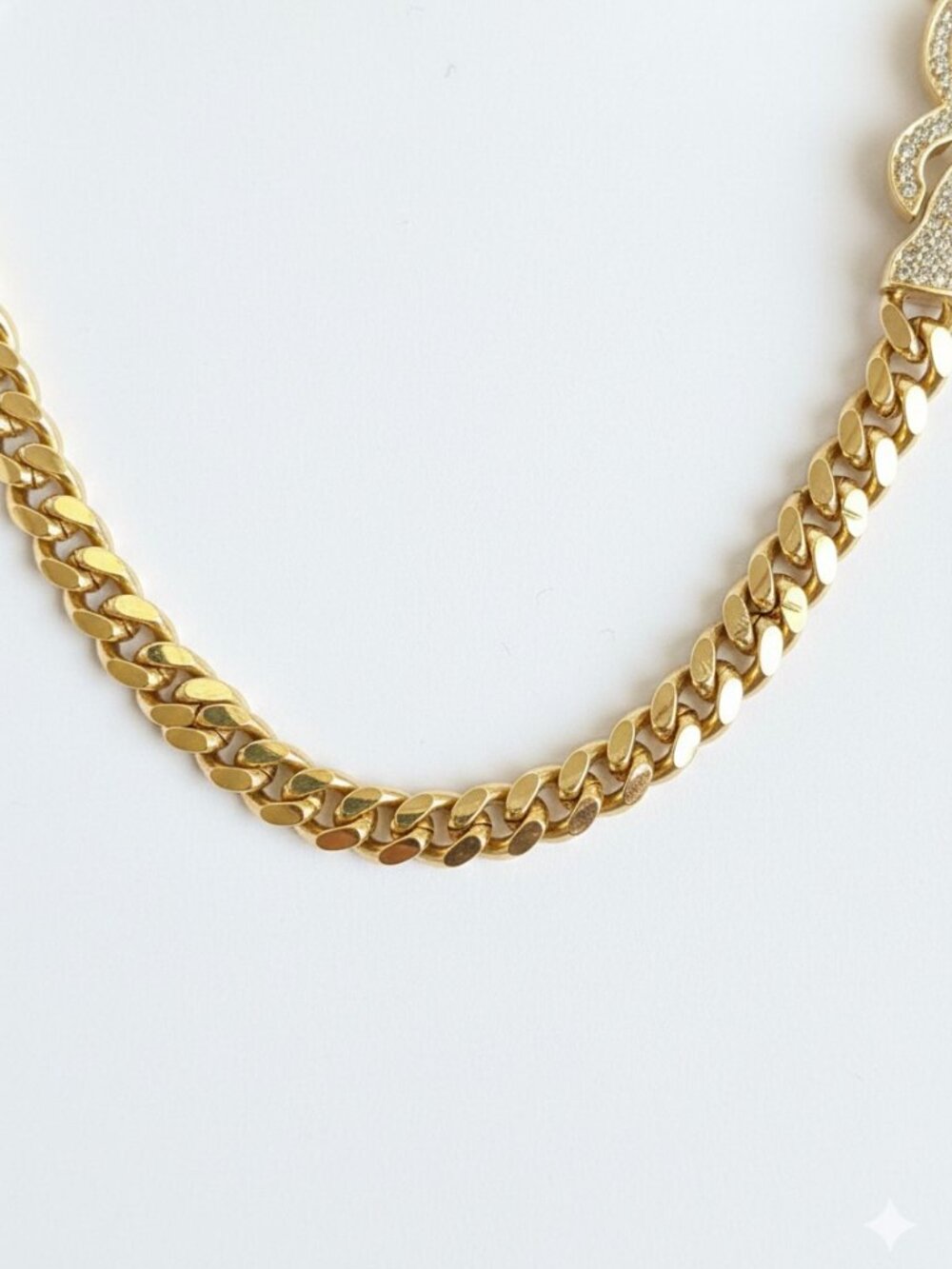 Chunky Gold and Rhinestone Necklace and Pierced Earring Set - Picture 6 of 7